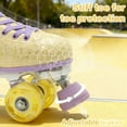 thumbnail image 6 of JZY Light Up Roller Skates for Women and Kids, Quad High-Top PU Leather Skates with Glowing Wheels (Youth Sizes 2-11), 6 of 7