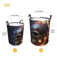 thumbnail image 3 of Gothic Skull On Fire Death Cool Foldable Laundry Hamper with Handle Storage Basket for Clothes Toys & Organizing, 3 of 6