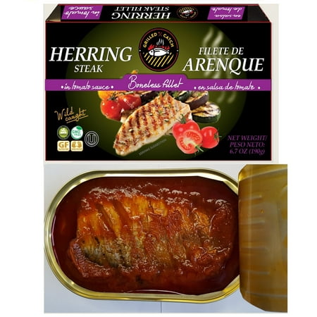 - (3 Pack) Grilled Catch Herring steak fillet in tomato sauce 6.7 oz