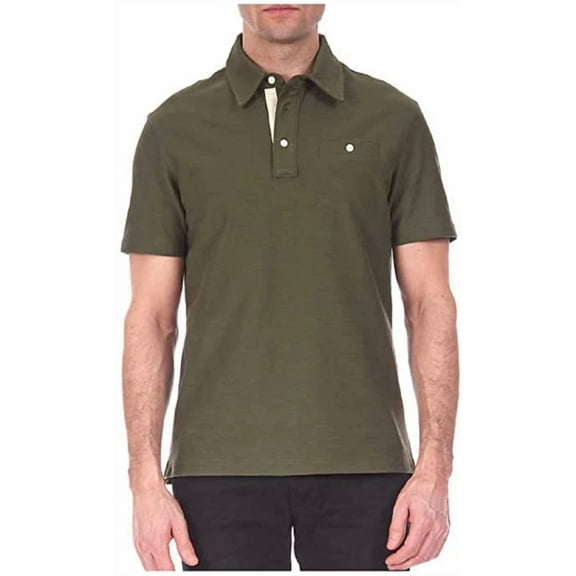 Jachs New York Men's Short Sleeve Slub Cotton Polo, Olive 3XL