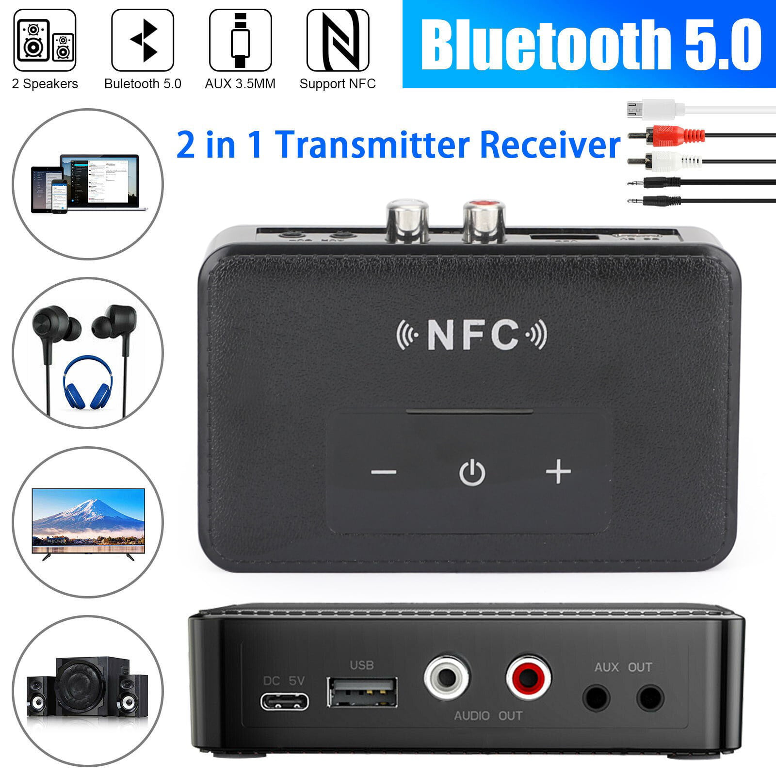 for TV Computer 5V Power Supply Audio Transmitter eboxer-1 Bluetooth Audio Transmitter 