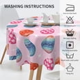 thumbnail image 3 of Easter Eggs Tablecloth, Cute Bunny Table Cloth for Party Decoration, Round 60 Inch, Happy Easter Themed Tablecloths for Dinner Kitchen Party Picnic, 3 of 6