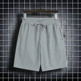 thumbnail image 2 of FRSASU Men's Stretch Shorts Casual Drawstring Loose Fit Elastic Waist Summer Beach Shorts with Pocket Gray, 2 of 9