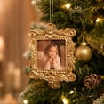thumbnail image 4 of 2026 Christmas Indoor Decoration Christmas Resin Pendant Snow Cedar Decoration DIY Photo Frame Christmas Tree Decoration Holiday Decoration Champagne Gold Color, 4 of 7