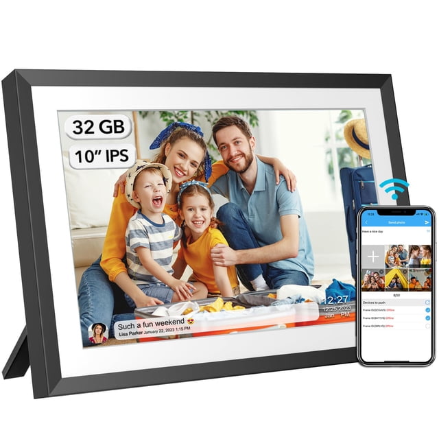 Marco de fotos digital Wifi Akimart de 32 GB con IPS de 10,1"