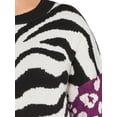 thumbnail image 4 of Terra & Sky Women's Plus Size Drop Shoulder Print Sweater, Midweight, 4 of 6
