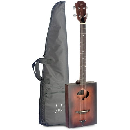 JN Guitars Firkin 4 String Acoustic Cigar Box Guitar w/ Gig Bag - Cask Burst