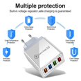 thumbnail image 2 of EU/US Plug 4 Ports Quick Charging 3.0 USB Charger Mobile Phone Adapter Fast Charger, 2 of 4
