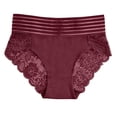thumbnail image 4 of Blmnix Breathable Women Panties High Waisted Sexy Underwear Panty Lace Panties Red Cotton Womens Underwear,L, 4 of 5