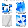 thumbnail image 4 of luoweisi Men's Beach Shorts Quick Dry Swim Trunks with Mesh Lining Blue and White Geometry L, 4 of 5