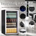thumbnail image 2 of Compact Beverage Refrigerator, 108 Can/3.0 Cubic Feet Fridge with Glass Front Door for Soda, Beer or Wine, Under Counter Drink Dispenser, 2 of 7