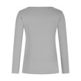 thumbnail image 4 of Timegard Womens Tops Round Neck Button Long Sleeve Blouse Fall Solid Color Tunic Tops for Leggings, 4 of 5