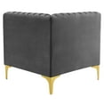 thumbnail image 6 of Tufted Loveseat Sofa, Velvet, Grey Gray, Modern Contemporary Urban Design, Living Lounge Room Hotel Lobby Hospitality, 6 of 7