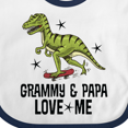 thumbnail image 4 of Inktastic Grammy and Papa Love Me Dinosaur Grandson Boys Baby Bib, 4 of 4