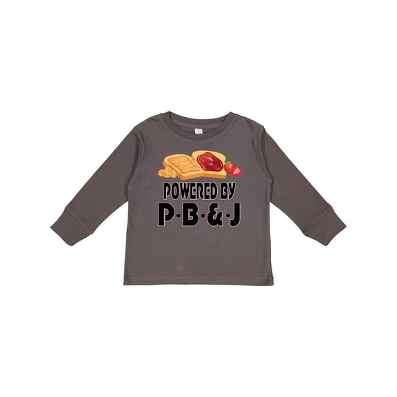 Inktastic Powered by P B and J Peanut Butter Lover Boys or Girls Long Sleeve Toddler T-Shirt