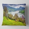 thumbnail image 2 of Designart Lake Rosamarina Panorama - Landscape Photo Throw Pillow - 18x18, 2 of 5