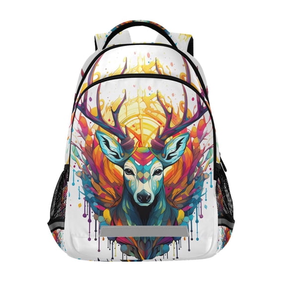 ALAZA Colorful Deers Backpack Elementary School Bag Bookbag Travel Rucksack