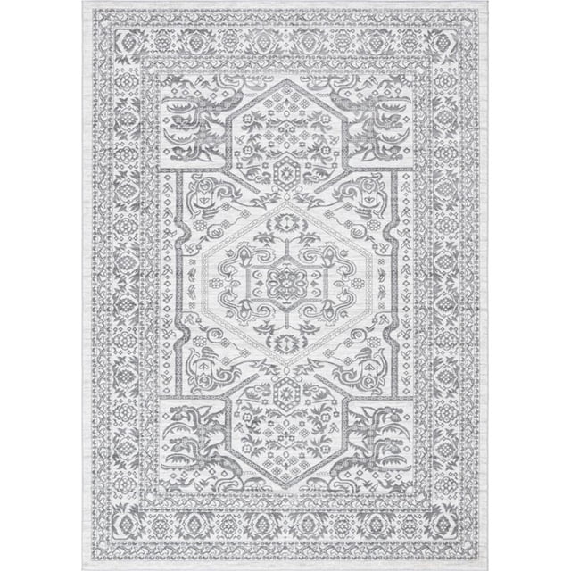 Unique Loom Boston Bohemian Geometric Area Rug 9'10 x 14' Rectangular Ivory/Gray