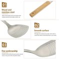 thumbnail image 4 of adviicd Stainless Steel Wok Spatula Wooden Handle Cooking Spatula Kitchen Cooking Utensil Silver,One Size, 4 of 5