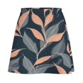 thumbnail image 6 of Elegant Peach Leaf Pattern Women's High Waist Skirt Stretchy Casual Mini Skirt, 6 of 8