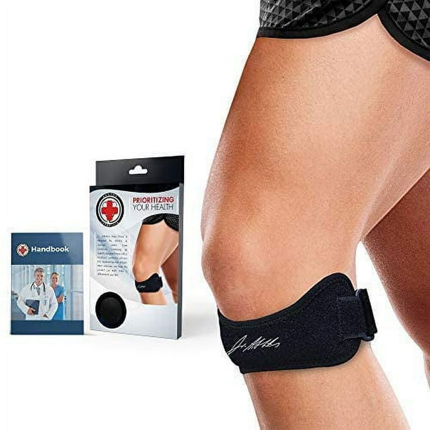 Rodillera rotuliana desarrollada por médicos y manual escrito por médicos: alivio GARANTIZADO para artritis, tendinitis, apoyo ante lesiones, carrera y levantamiento de pesas.