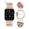 thumbnail image 2 of Gustave Compatible with Apple Watch Bands Series 8 7 6 5 4 3 2 1 SE Fashion Adjustable 38mm 40mm 42mm 44mm iWatch Bands Bracelet Chain Wristband for Women Men "Rose Gold & Pink", 2 of 11