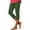 Army Green, variant on Minjewel Pants for Women - Summer Solid Elastic Waist Sports Yoga Pants with Zipper at Legs - Casual 7/8 Length Bottoms Capri Pants for Women,Army Green L