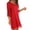 Red, variant on Women Night Robe Solid Color Lace Trim 3/4 Sleeve V Neck Loose Fit Sleep Spring Summer Home Silky Breathable Elegant Soft Lingerie Kimono