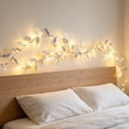 thumbnail image 4 of 196.85in Solar LED Leaf String Lights Green Foliage Garland Artificial Vine Hanging Fairy Lights for Outdoor Yard Courtyard Wall Decor, 4 of 6