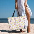 thumbnail image 3 of Wukai Tropical Fruit Print Zipper Bag,large Beach Tote Bag,Waterproof Sandproof Bag,Grocery and Picnic Tote Travel Bag, 3 of 5