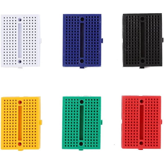 Treedix 6PCS Mini Breadboard PCB Circuit Board Solderless Prototype Breadboard for Arduino Shield 170 tie-Points