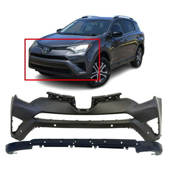 DCP Front Bumper Cover Kit For 2016-2018 Toyota RAV4 W/Park TO1014103 TO1095208