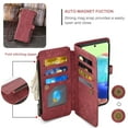 thumbnail image 5 of Asuwish Compatible with Samsung Galaxy A71 4G Wallet Phone Case and Tempered Glass Screen Protector Faux Leather Flip Credit Card Holder Stand Zipper Slot Cell Cover for A 71 71A S71 A715F Women Red, 5 of 7