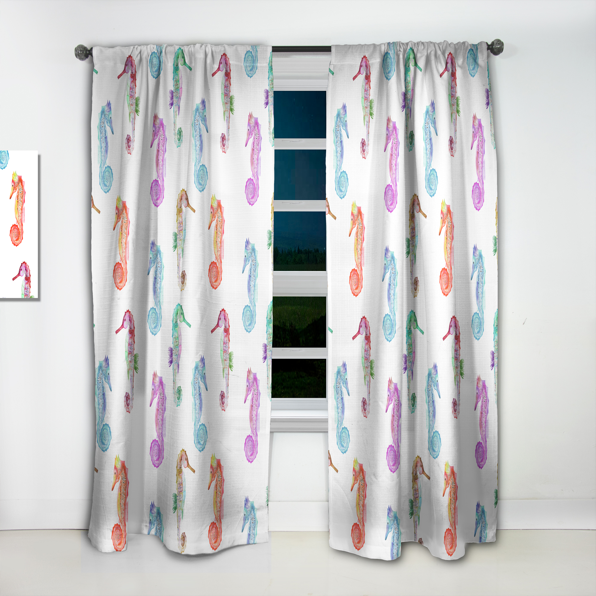 Designart 'Costal Life Form V' Nautical & Coastal Curtain Panel