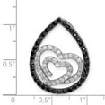 thumbnail image 3 of Sterling Silver White & Black CZ Heart Teardrop Slide QP2102, 3 of 4