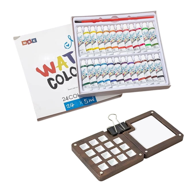 Mini Juego Paleta Acuarela Portátil Pintura Solysta 12 Colores Wo (pintura 24 Colores)