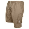 thumbnail image 4 of Men's Cargo Shorts with Elastic Waistband, Loose Fit, Short Cotton Cargo Shorts with Pocket, Technical Cargo Shorts for Outdoor, Work, and Running (Khaki, XXL), 4 of 4
