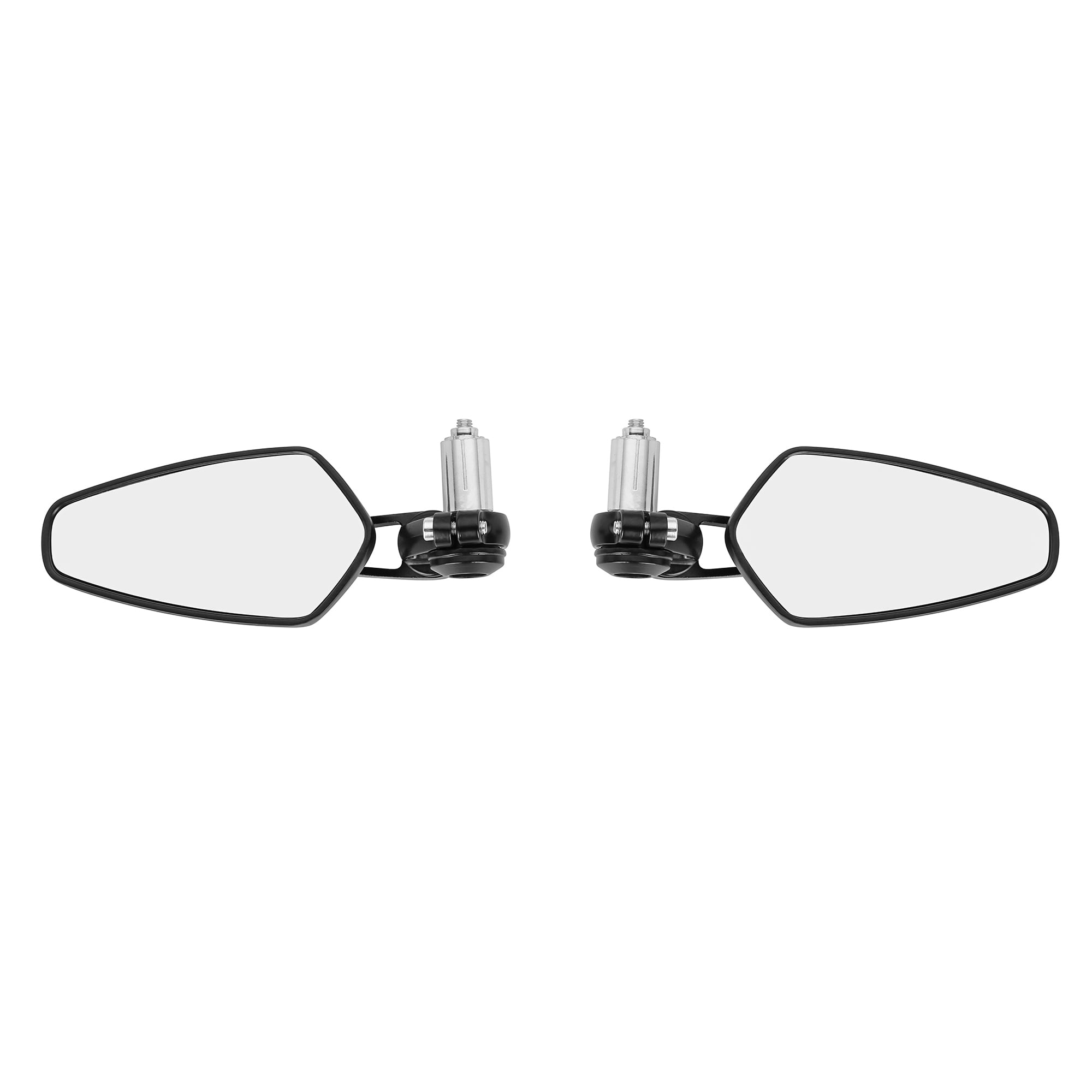 2Pcs Universal Motorcycle Mirrors, Handlebar Rear View Side Mirror Compatible for Bike, Scooter, ATV, UTV, Dirt Bike and More, Black