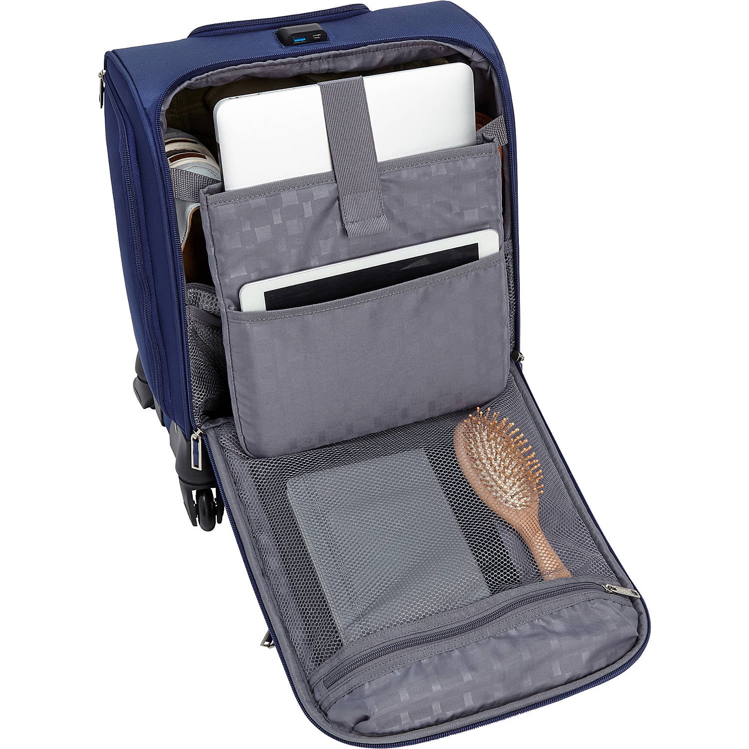 samsonite underseat spinner with usb port