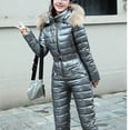 thumbnail image 6 of Baberdicy Ski Clothes Women Solid Casual Thick Hot Snowboard Skisuit Outdoor Sports Zipper Cotton Padded Jumpsuit Hooded Ski Suit Plus Size Tops A, 6 of 8