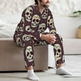 thumbnail image 5 of Mens Pajamas Set, funny Skull star Button-Down Pajamas for Men Long Sleeve Mens Sleepwear Lounge Pjs Set, 5 of 5
