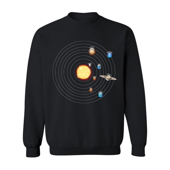 Solar System Orbits Sweatshirt Men -Image by Shutterstock, Male Small