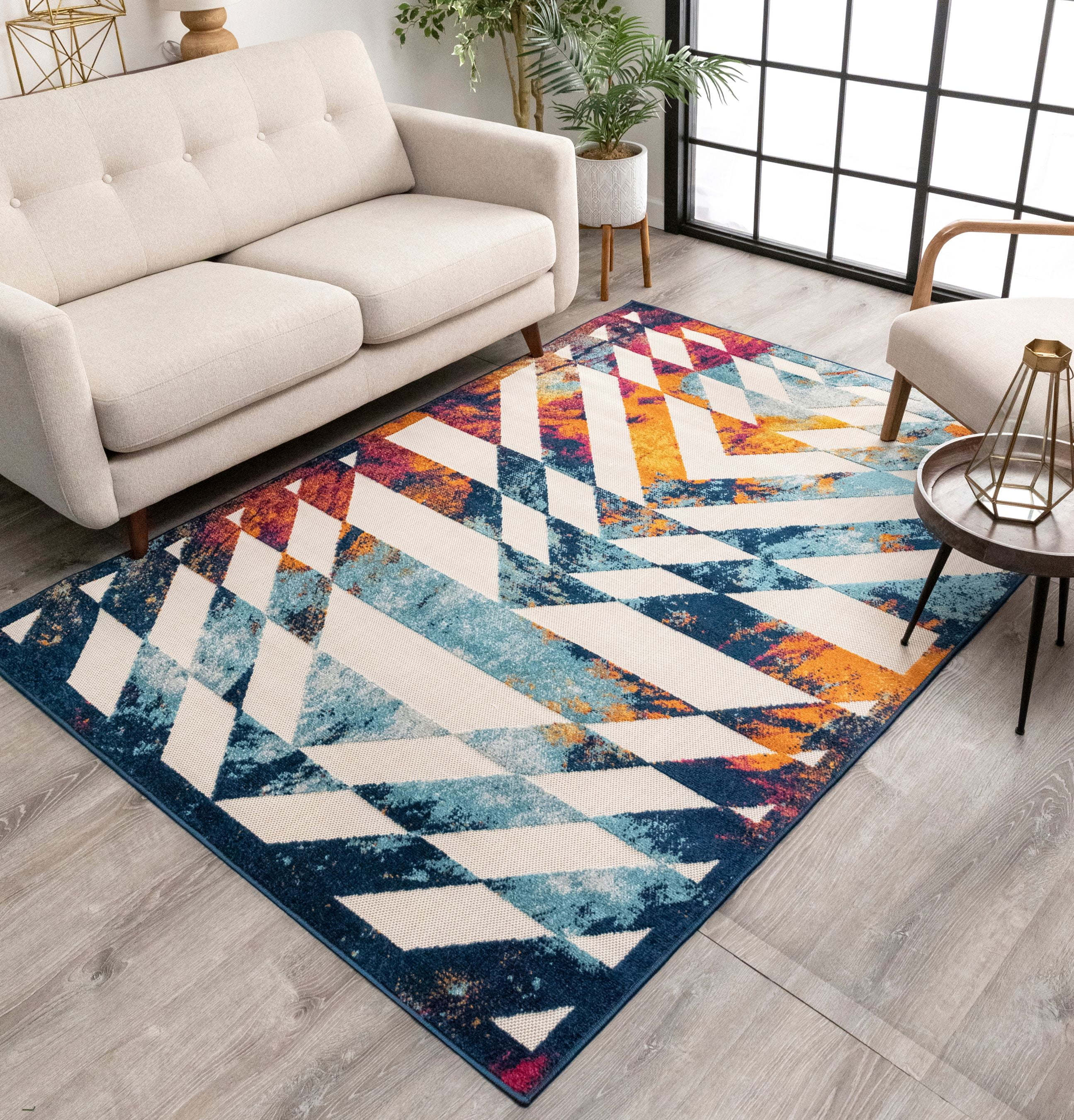 Well Woven Dorado Carmen Geometric Multi 5'3" x 7'3" Indoor/Outdoor High-Low Area Rug