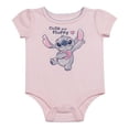 thumbnail image 2 of Disney Clothes Baby Girls 3-Piece Pant Set with Hat – Lilo & Stitch Bodysuit, Pants & Hat Set (Pink/Blue) 0/3M, 2 of 4