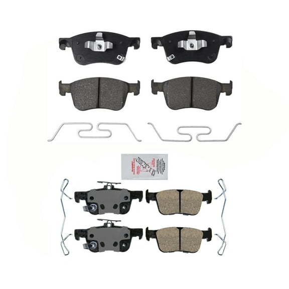 Front & Rear AmeriBRAKES Disc Brake Pads Hardware For 2018-21 Honda Accord EX-L