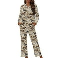 thumbnail image 4 of FOR U DESIGNS Vintage Horse Women's Pajamas Long Sleeve Pants 2PCS Size L Sleepwear Button Down Loungewear Soft Pjs Long V-neck Tops for Women Button Nightwear, 4 of 7