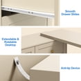 thumbnail image 3 of May in Color 6 Drawer Dresser, Extendable Corner Vanity Desk and Dresser Combo with 3 Side Shelves, Wood Dressing Table for Bedroom, Dressing Room, Beige, 3 of 9