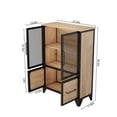 thumbnail image 5 of S-HOME Versatile Storage Cabinet Featuring 4 Iron Doors Adjustable Shelf Metal Frame For Kitchen Or Living Room, Black+Natural, 5 of 5