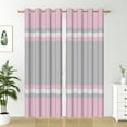 thumbnail image 5 of Nanqianyi Pink Grey Stripe Blackout Curtains for Bedroom, 42" x 96" Length Grommet Top Thermal Insulation Drapes, 2 Panels, 5 of 9