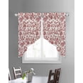 thumbnail image 3 of Farmhouse Red Swag Valances for Windows, Vintage Flower Leaf Botanical Plant Rod Pocket Sheer Valances for Small Windows, Swag Toppers Light Filtering for Kitchen Living Room 2 Panels 36''x36'', 3 of 6